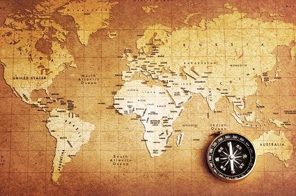 compass on a Treasure map